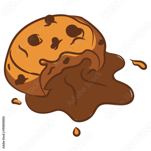 Melting Chocolate Chip Cookie Vector