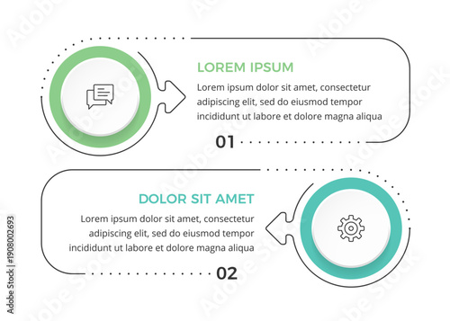 Infographic template with two options, comparison infographics