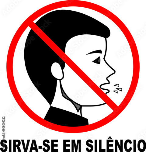 No talking sign in buffet area