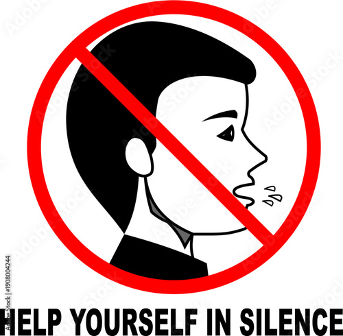 No talking sign in buffet area