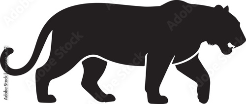 Fleetfoot Tiger – Sleek Motion Silhouette Vector Illustration