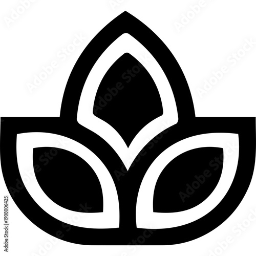 Lotus Flower Vector Icon - Wellness, Yoga, and Spa Logo Symbol