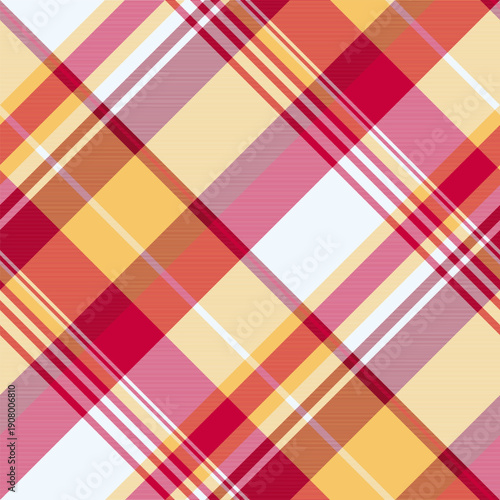 Asymmetric plaid pattern vector, trim background texture fabric. Relief textile check seamless tartan in red and alice blue colors.
