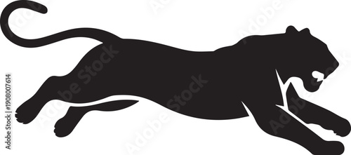 Shadow Stalker Panther – Elegant Minimal Black Silhouette Vector
