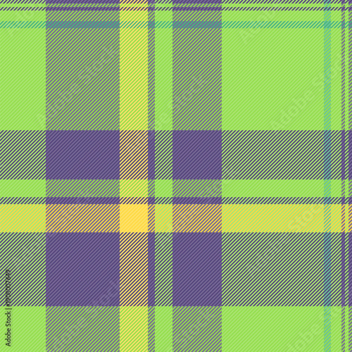 Model textile check seamless, usa tartan fabric vector. Postcard texture plaid background pattern in green and indigo colors.