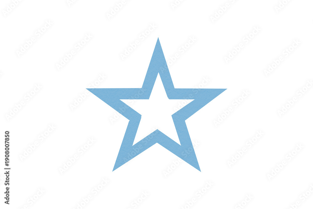 Obraz premium A light blue star is situated on a transparent background.