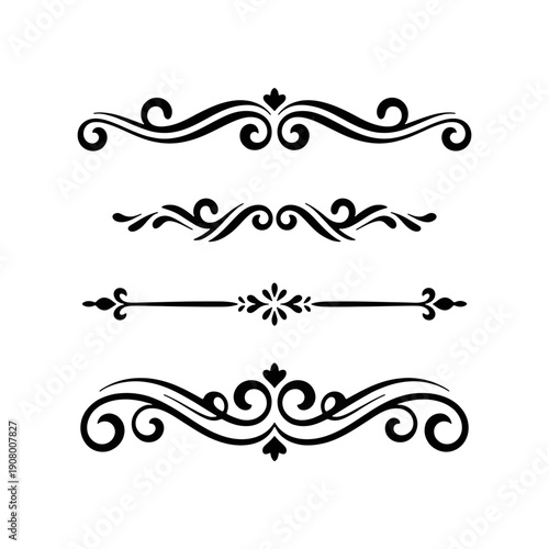 Elegant Flourishes: A collection of meticulously crafted ornamental design elements, showcasing a timeless aesthetic appeal for a diverse array of design projects and creative endeavors. 