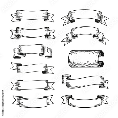 Vintage Banner Collection: A timeless compilation of classic banners and scrolls, perfect for adding a touch of vintage charm and elegance to your design projects.