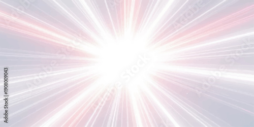 A vibrant blue vector illustration features a bright summer sky where a sunny burst of light rays creates an abstract energy pattern with glowing flare beams and a star explosion design