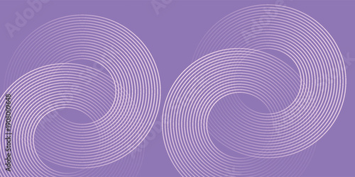 Abstract circle lines on pink and purple background. Geometric stripe line art design for poster, brochure, cover, website, header, web banner, presentation.