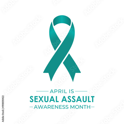 Vector illustration of Sexual Assault Awareness Month in April, an annual campaign promoting education and prevention of sexual violence. Banner poster, flyer and background design template.