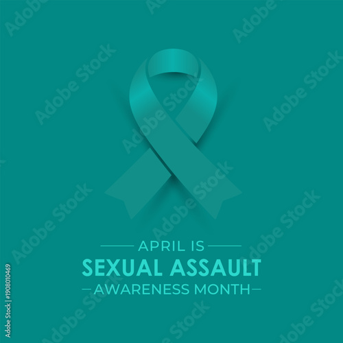 Vector illustration of Sexual Assault Awareness Month in April, an annual campaign promoting education and prevention of sexual violence. Banner poster, flyer and background design template.