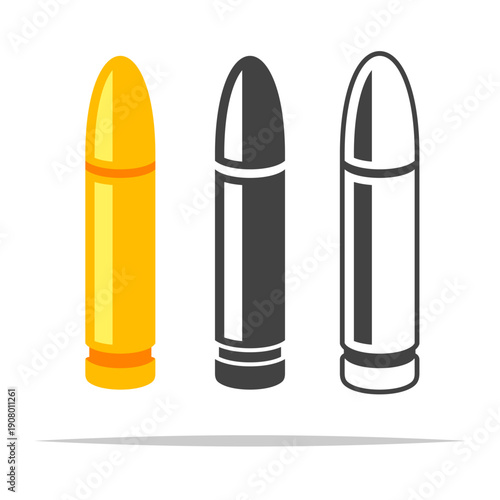 Bullet projectile icon transparent vector isolated illustration