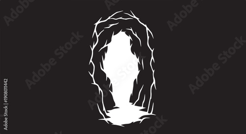 Woman with long hair in a white silhouette portrait