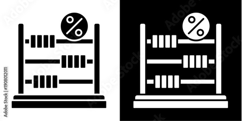 Tax Calculation Icon Set White Glyph Style Collection