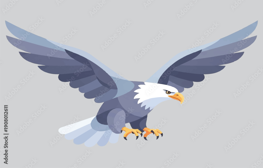 Fototapeta premium Flying Eagle Wild Bird Power and Freedom Illustration