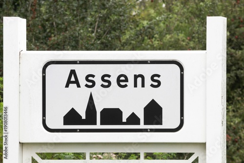 Assens city road sign in Denmark