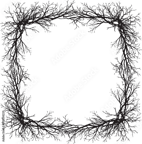 tree silhouette vector Frame