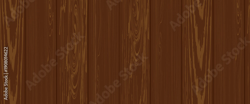 Realistic brown wood wall texture background vector illustration.