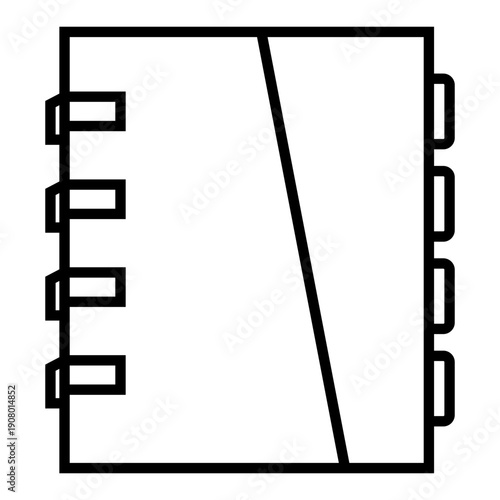 Spiral Notebook Outline Icon Illustration