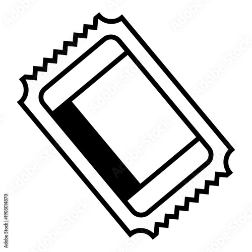 Cinema Movie Ticket Outline Icon Illustration
