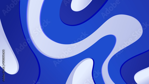 Graphic illustration of layered paper cut waves in various blue tones, delivering a modern and tranquil 3D effect for technology or insurance company backdrops.