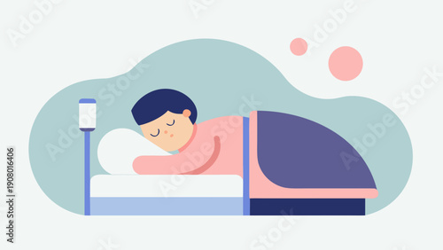 Peaceful sleep concept for world sleep day illustration