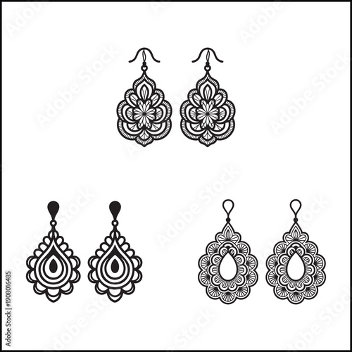  Earrings Silhouette for CNC,Laser Cut ,Jewelry, Decoration