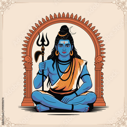 Lord Shiva Sitting Meditation Pose 
