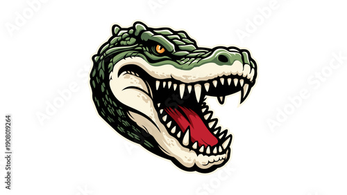 Aggressive Crocodile or Alligator Head Mascot Logo