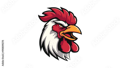 Fierce Rooster Head Mascot for Sports Team