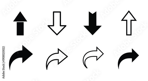 A professional 3d vector set of red and green arrow icons featuring directional pointer signs and business web design elements for a website