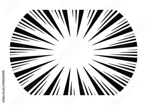 Black and White Radial Burst Background with White Center