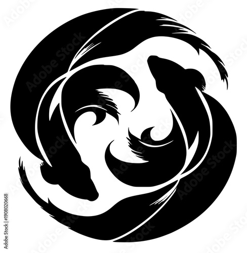 Silhouette of fighting betta fish