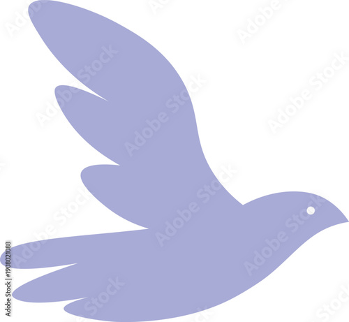 Bird flying silhouette. Folk element abstract shape