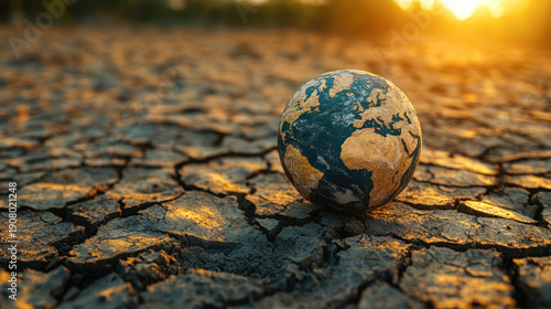 Planet Earth on dry soil