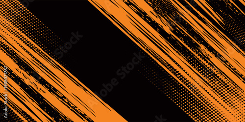 orange black brush Car sticker wrap pattern banner abstract sporty lines black orange color combination grunge brush modern pattern racing motorsport design.vector illustration. eps 10