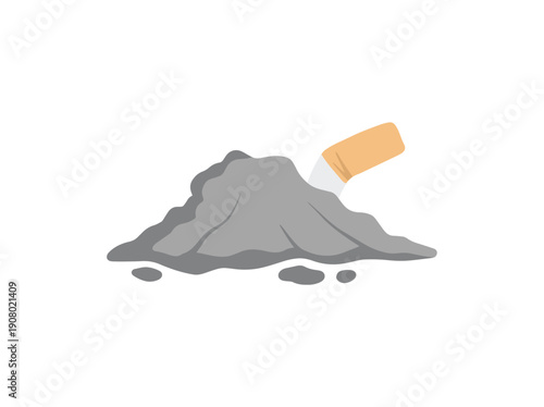 Hand Drawn Pile Cigarette Smoke Ash
