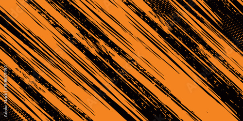 orange black brush Car sticker wrap pattern banner abstract sporty lines black orange color combination grunge brush modern pattern racing motorsport design.vector illustration. eps 10