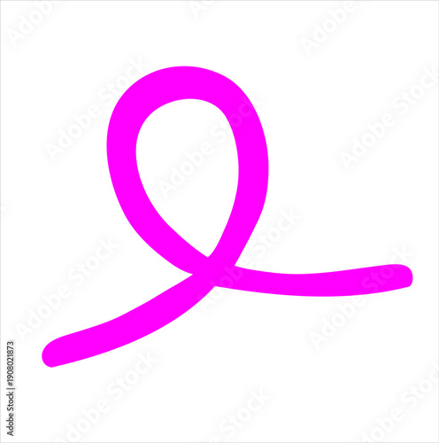 Pink Ribbon Stroke Abstract Loop Vector Icon
