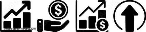 Collection of Icons Representing Financial Growth and Investment