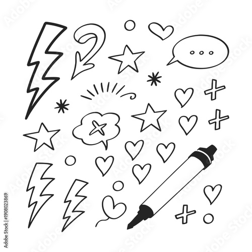 Hand-Drawn Doodle Elements Collection