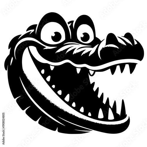 Funny crocodile portrait silhouette