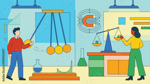 People Conducting Science Experiments with Lab Equipment and Educational Tools