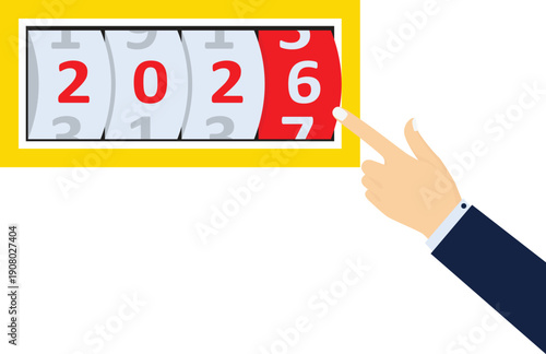 Change the calendar time for the new year. Hand driven calendar time change wheel

