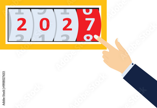 Change the calendar time for the new year. Hand driven calendar time change wheel

