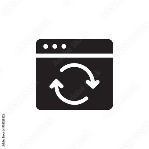 Website session refresh reload system icon silhouette