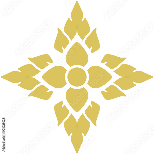Canvas Print Thai Art traditional asian luxury line art  Decorative  lai Thai Pattern flat Il