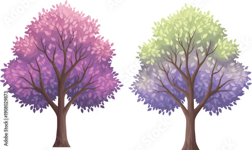 Breathtaking aerial view of a serene mountain landscape at sunset featuring lush green pine forests, calm lake reflections, and dramatic orange clouds for travel background.