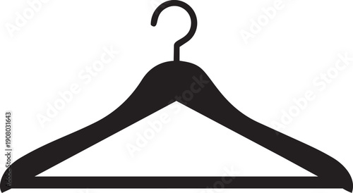 Minimalist black hanger silhouette icon isolated on white for fashion wardrobe
